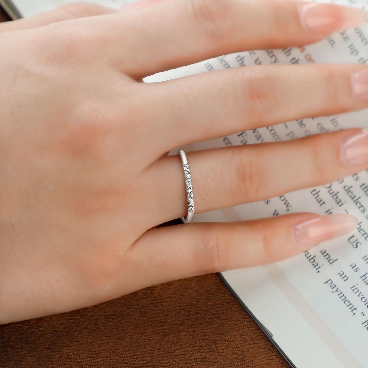 Wholesale S925 Sterling Silver 2ct 7x9mm Solitaire Zirconia Stackable Oval Ring Set for Women