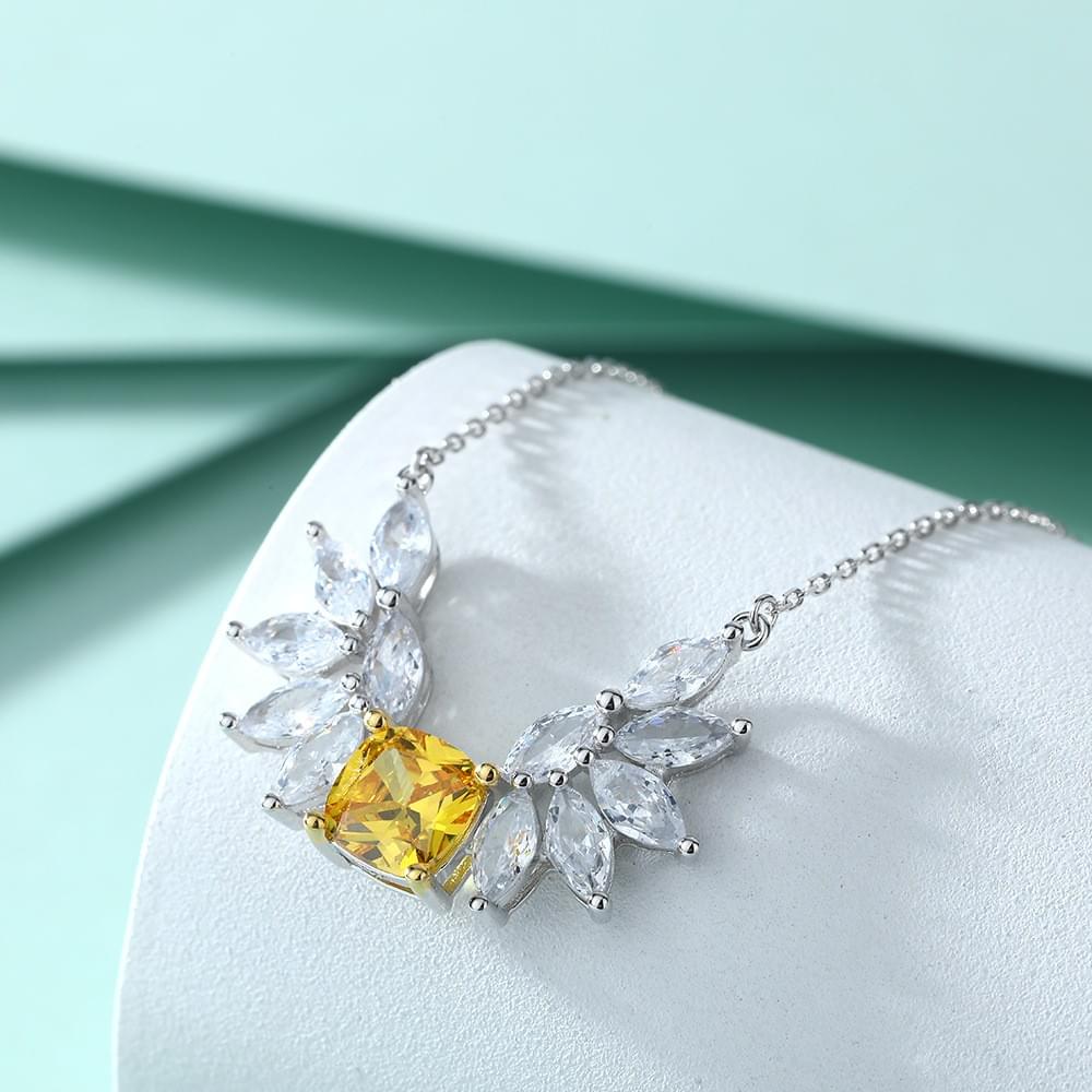 Yellow Ice-Cut Zirconia 925 Silver Bridal Set, Wedding Jewelry Wholesale