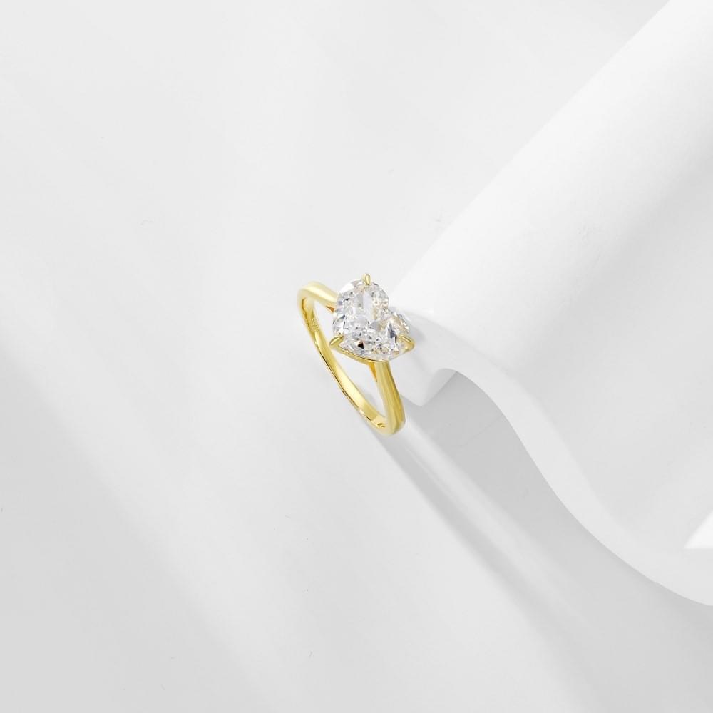 Wholesale Light Luxury Trending S925 Silver Heart-shaped CZ Ring Low MOQ