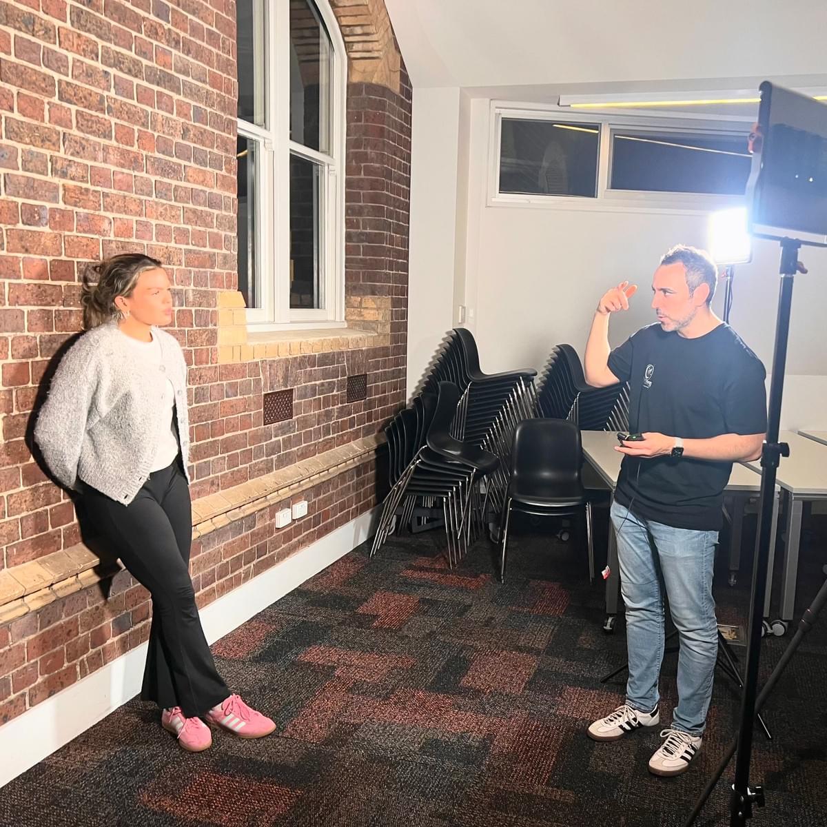 Actor getting some direction in a To The Moon Self-Tape workshop
