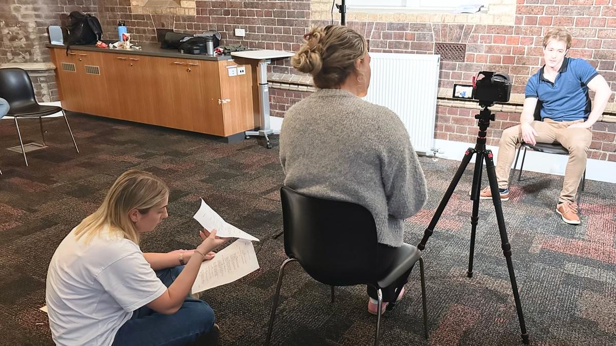 Actors working in a To The Moon Self-Tape workshop