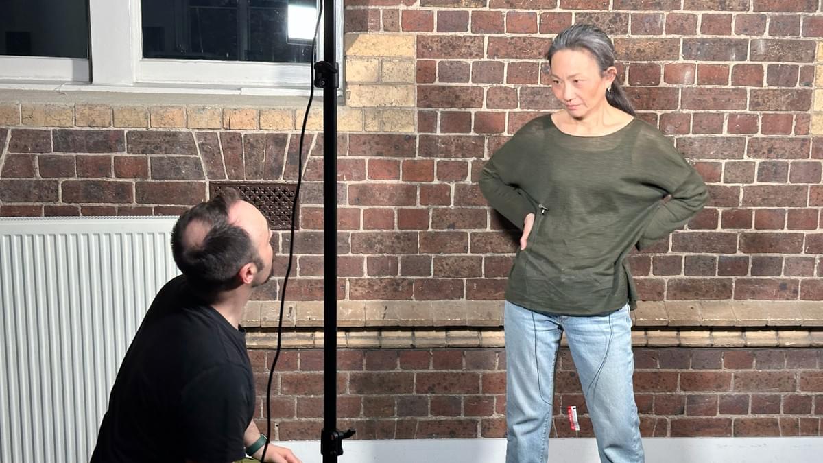 Actor being directed in a workshop