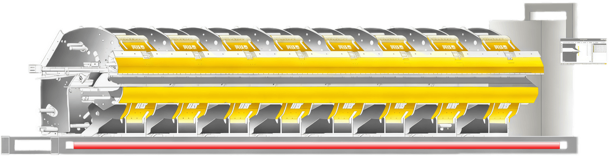 A detailed view of our robust double folding machine, capable of handling heavy-duty folding applications with ease. A detailed view of our robust double folding machine, capable of handling heavy-duty folding applications with ease.