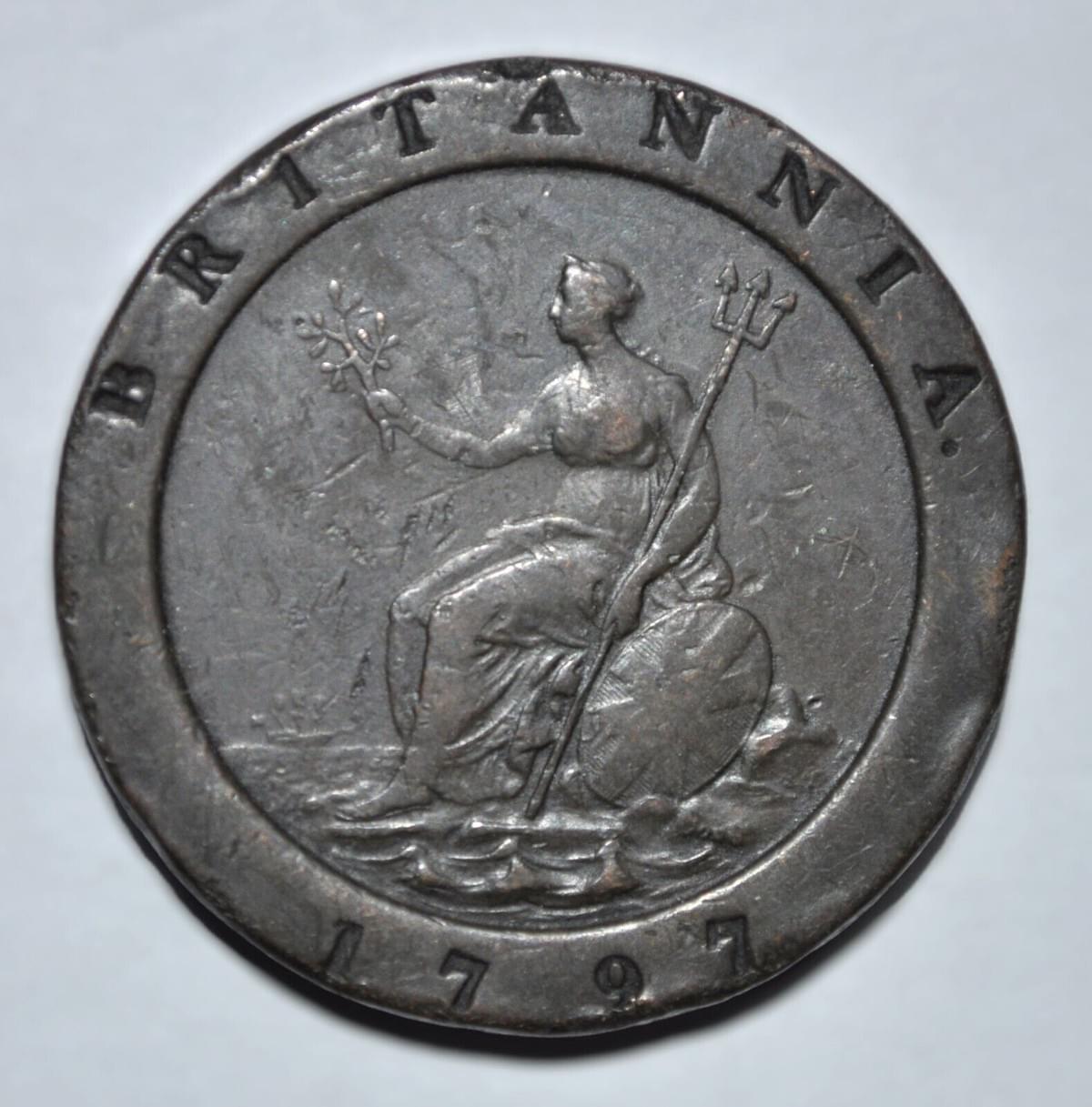 1797 Great Britain 'Cartwheel' 2 Pence - KM# 619