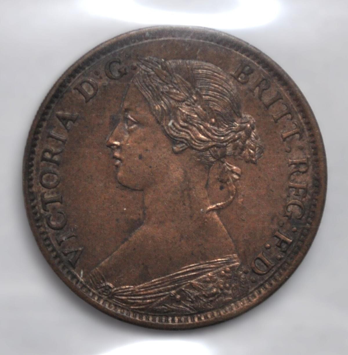 1861 New Brunswick Half Cent - ICCS graded AU-55