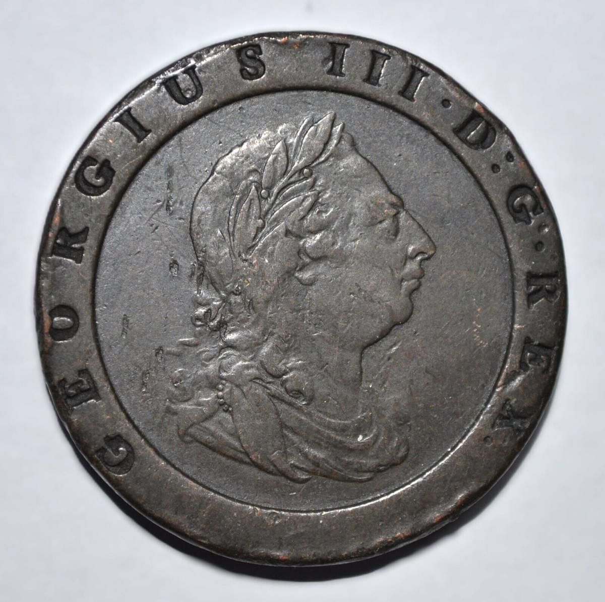 1797 Great Britain 'Cartwheel' 2 Pence - KM# 619