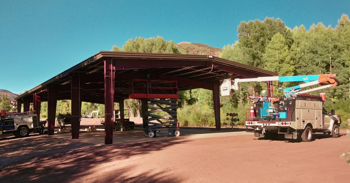 Rico CO park pavilion construction