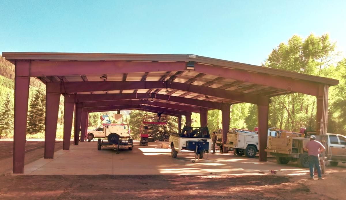 Rico CO park pavilion construction