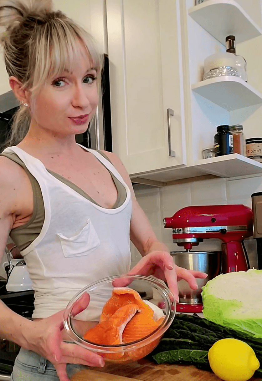 Roasted Salmon Kale & Cabbage