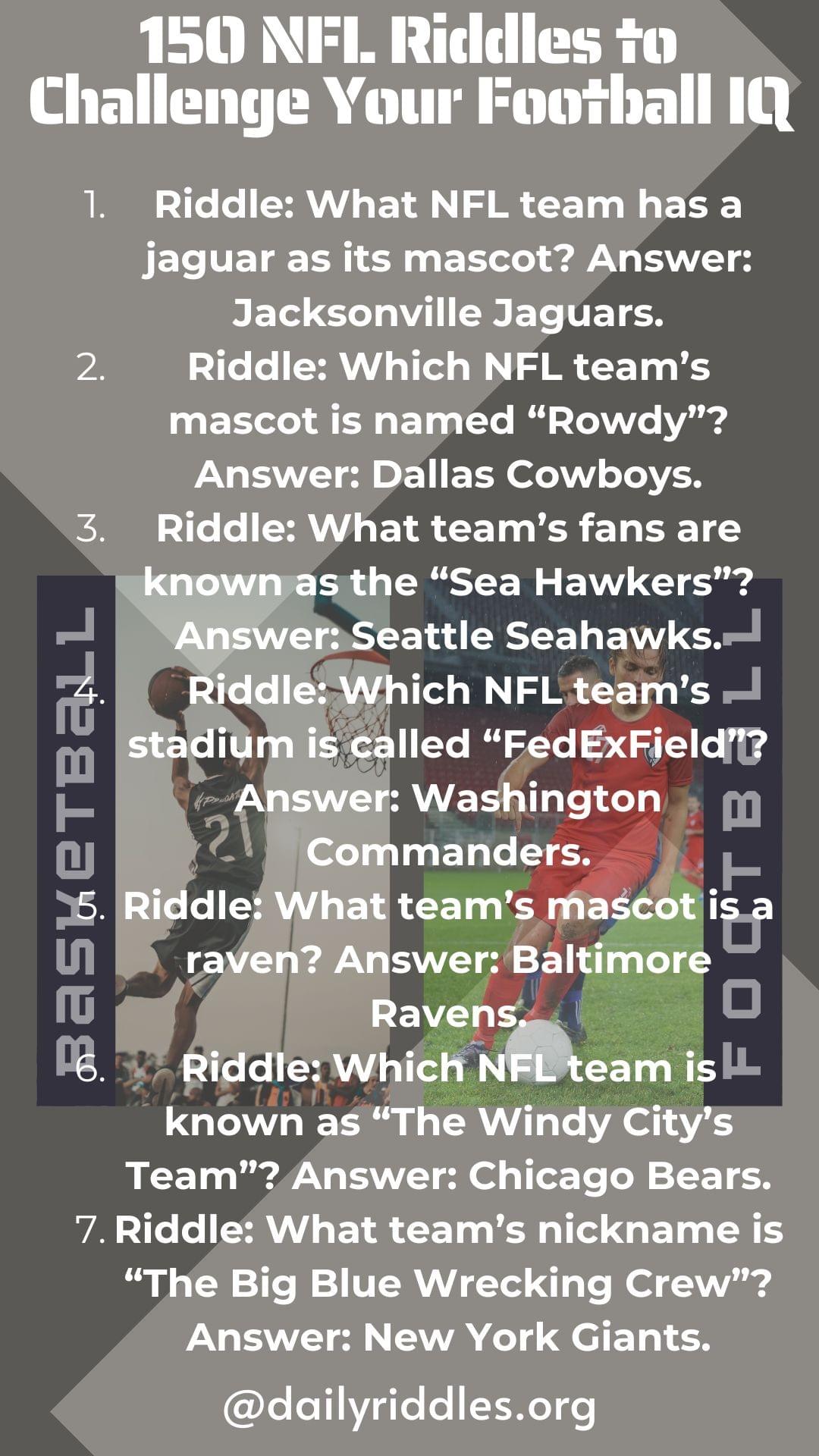 150 NFL Riddles to Challenge Your Football IQ
