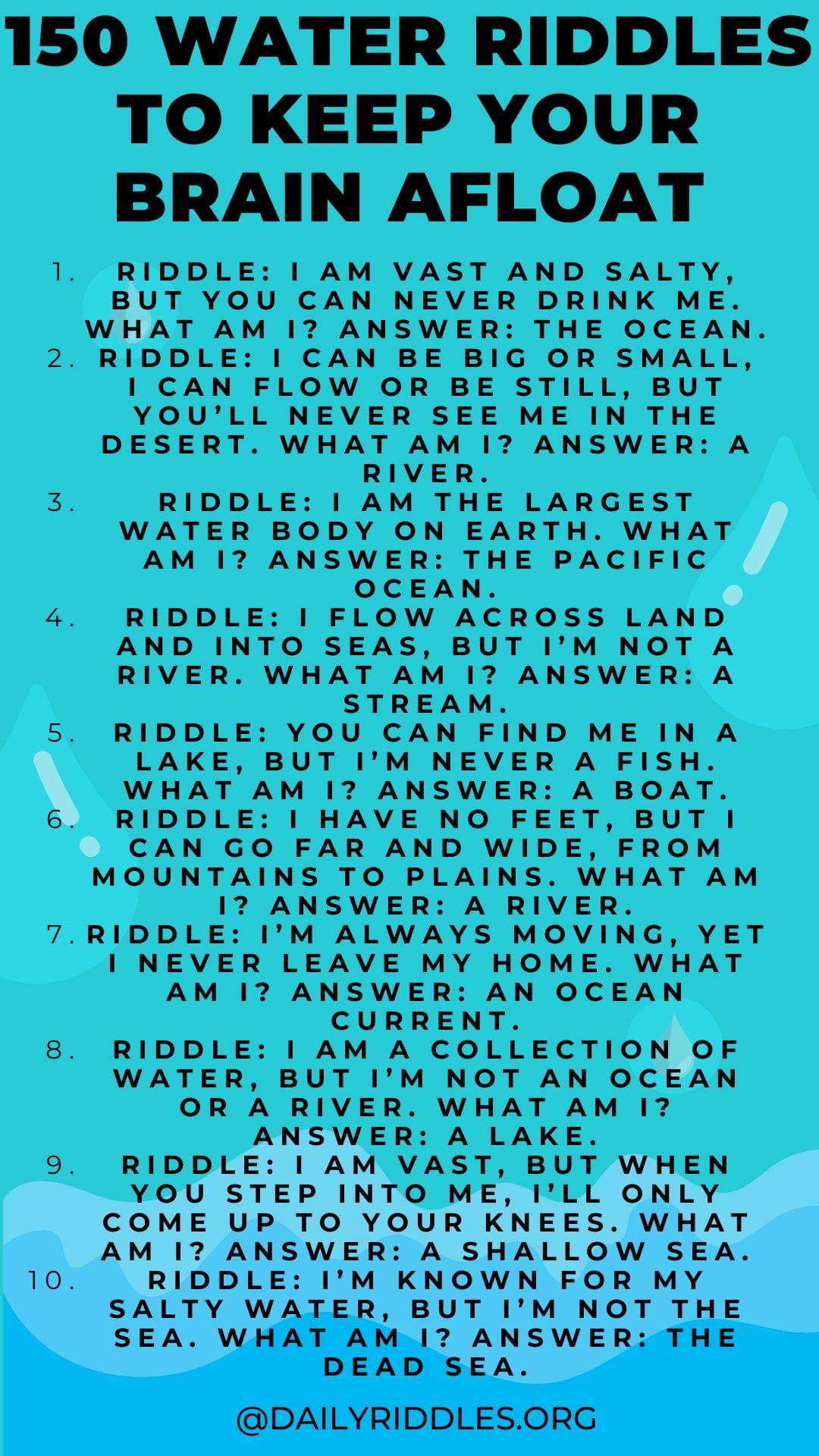Drowning Riddle 150Water Riddles to Keep Your Brain Afloat
