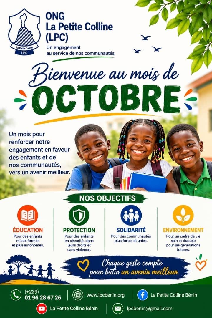 Join us to actively participate in the fight against poverty and the protection of our environment. Promote peace and solidarity in Benin Establishing and maintaining peace, fighting against poverty and other situations of vulnerability, and protecting the environment are principles that are stated in the fundamental law of most countries in the world. But such a mission cannot be solely the responsibility of the State, because even though it exercises its prerogatives, it also strives, through various legal provisions, to create the conditions to allow various organizations or structures to invest in the same direction. LPC-BENIN unites its members driven by the same ideal, to create bonds of understanding and solidarity among them to participate in education, good governance, and contribute to environmental protection.