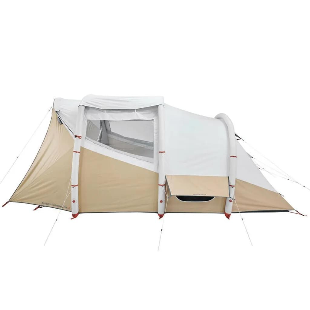 【5人帳】2房1廳露營充氣帳篷 QUECHUA (超遮陽黑黑帳)