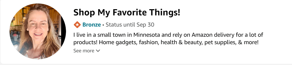 A screenshot of my Amazon Storefront Header