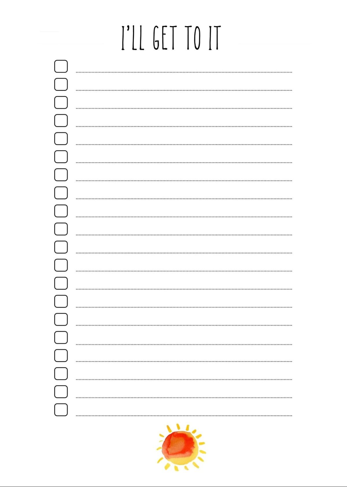 I'll Get To It - Sun Note Pad