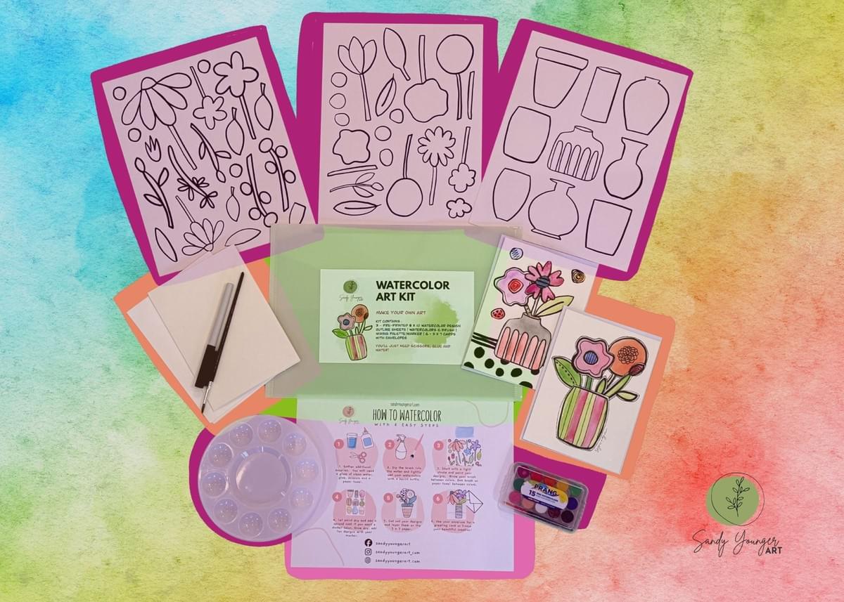 Watercolor Art Kit -  Bunnies and Outfits