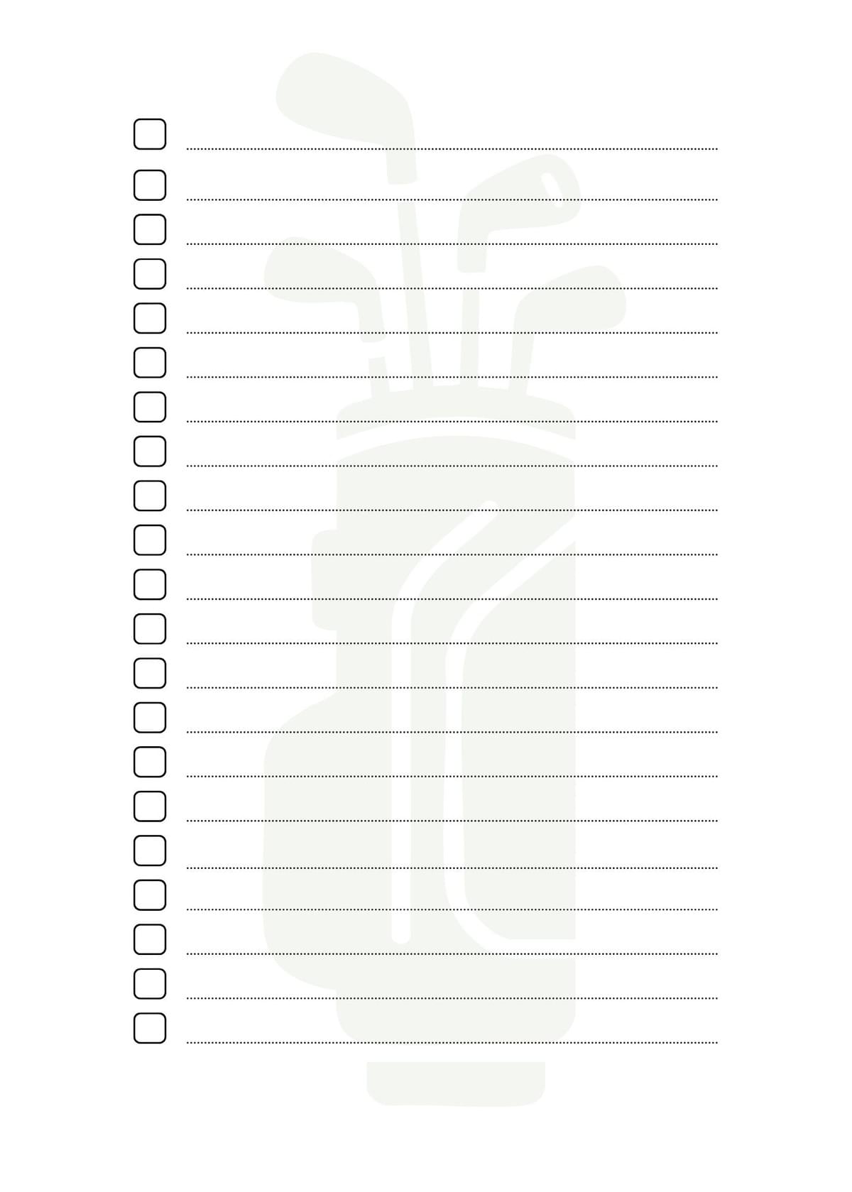 Golf Bag Note Pad