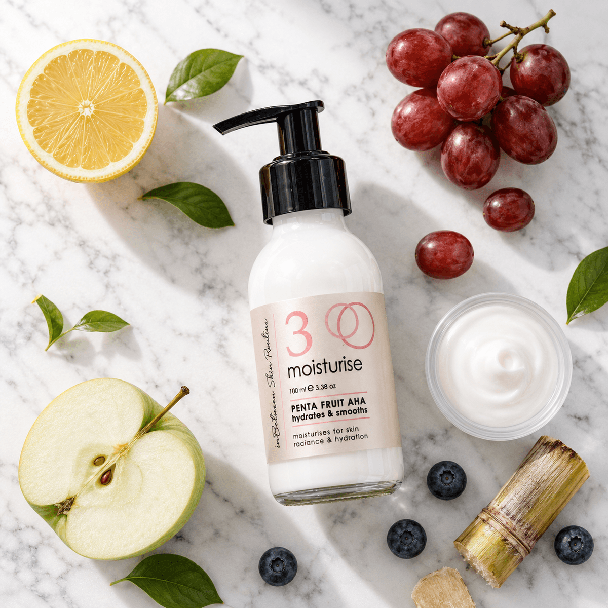 In-Between Products Step 3: Moisturise - Penta Fruit AHA for Brightening & Oil Control