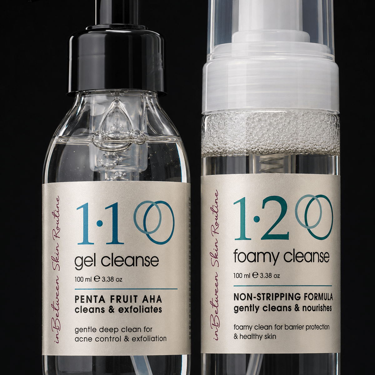 In-Between Products: Clear Skin Cleanser Duo (1.1 Gel Cleanse & 1.2 Foamy Cleanse)