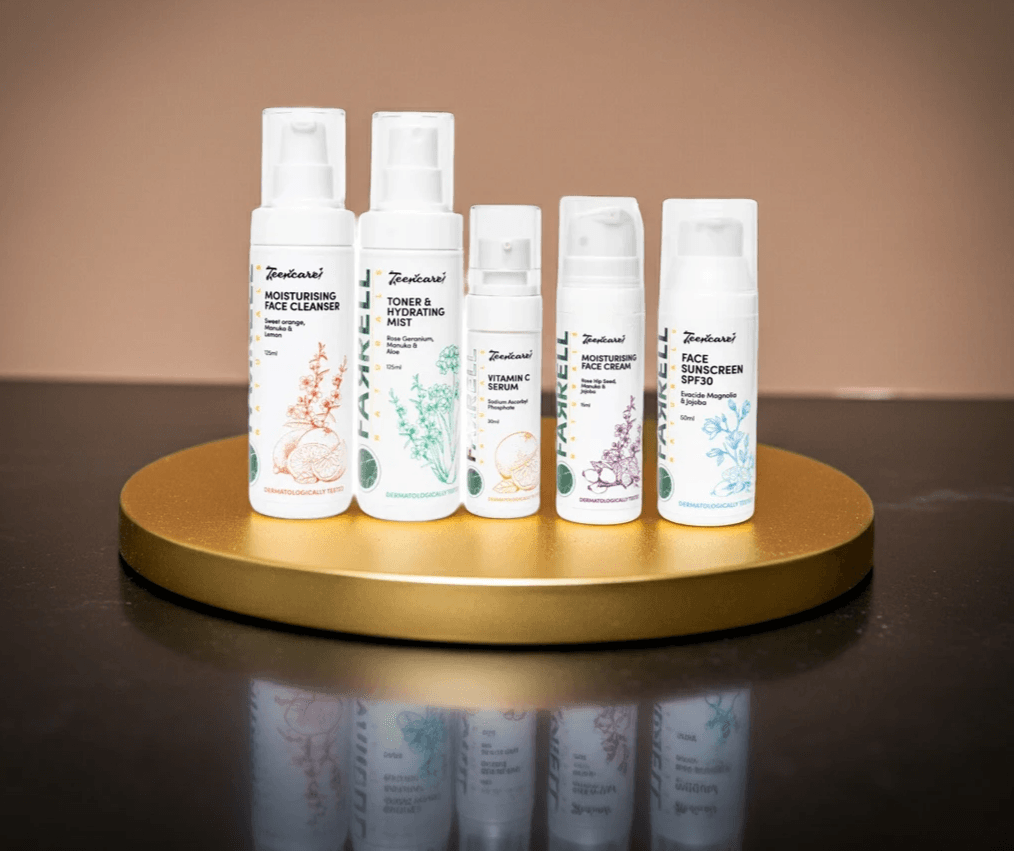 Complete teen skincare routine: Naturallye Teencare Essentials Combo pack for daily acne care and hydration available on Glowlink.