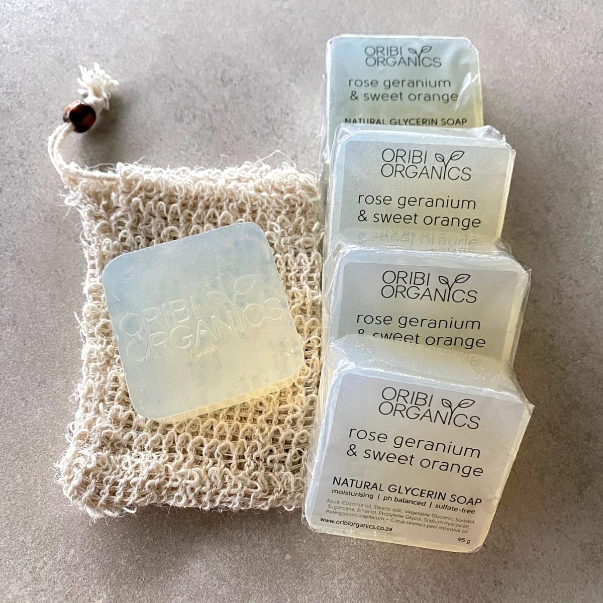 Oribi Organics - Glycerine Soap - Rose Geranium + Sweet Orange