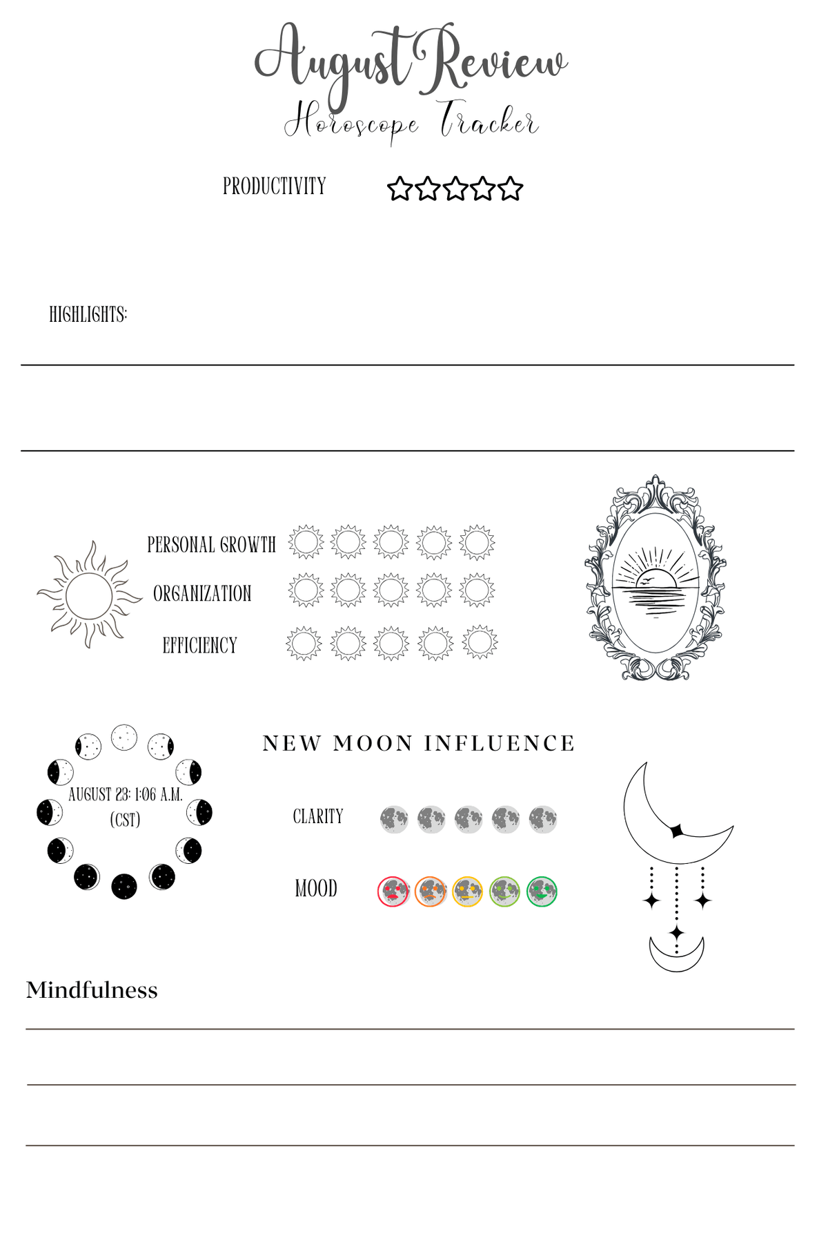 Digital - Leo Horoscope Planner & Tracker+ Relax & Color 2025