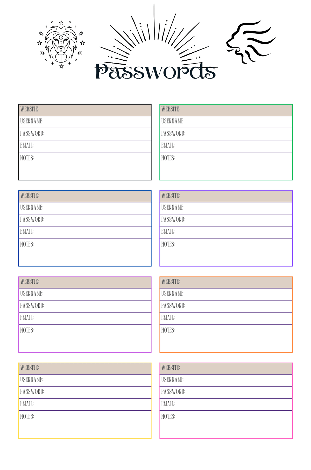 Digital - Leo Horoscope Planner & Tracker+ Relax & Color 2025