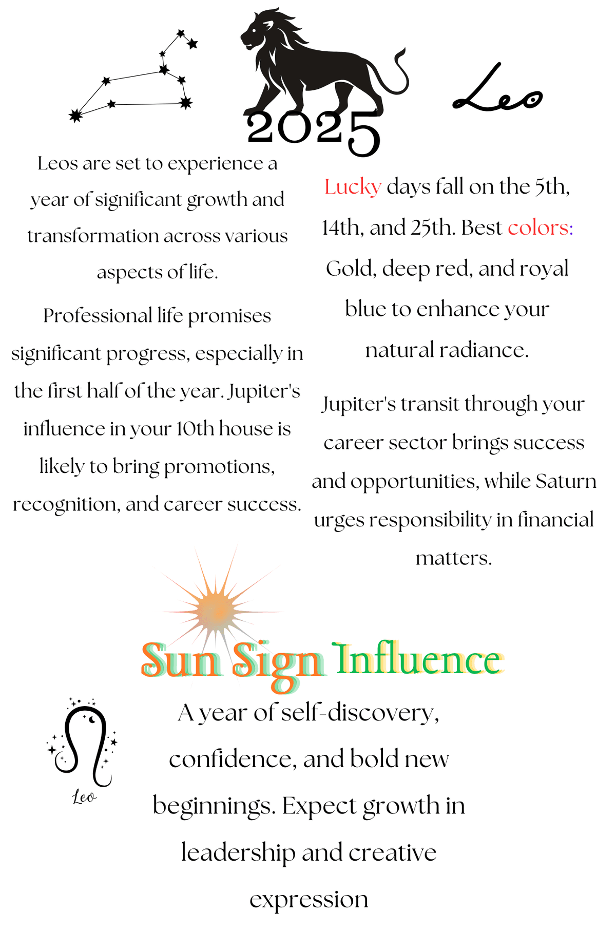 Digital - Leo Horoscope Planner & Tracker+ Relax & Color 2025