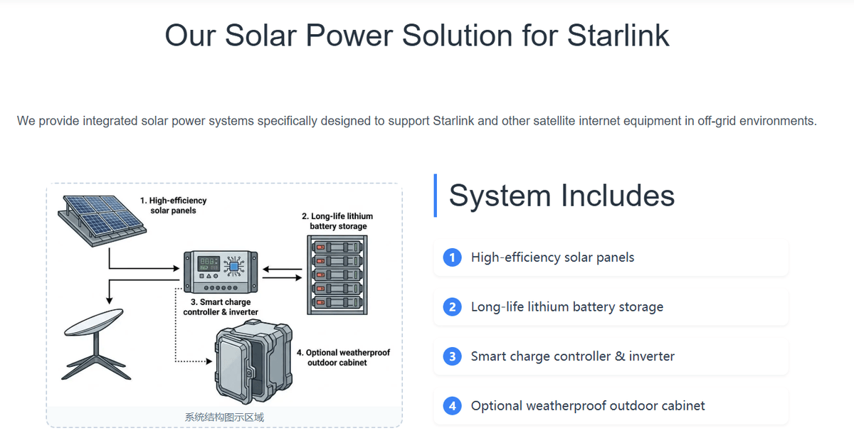 Solar Power Systems Compatible with Starlink