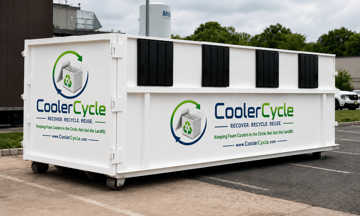 — Maria Gonzalez, Sustainability Coordinator “The team at Cooler Cycle is professional, reliable, and committed to sustainability. Their service helps us reduce landfill waste and promote reuse of materials.” Our clients trust Cooler Cycle to responsibly recycle thousands of foam coolers each year A complete collection and recycling service for foam coolers (also known as Styrofoam® coolers) using dedicated roll-off containers that transport collected coolers to recycling facilities, diverting them from landfills and returning the material to productive use.