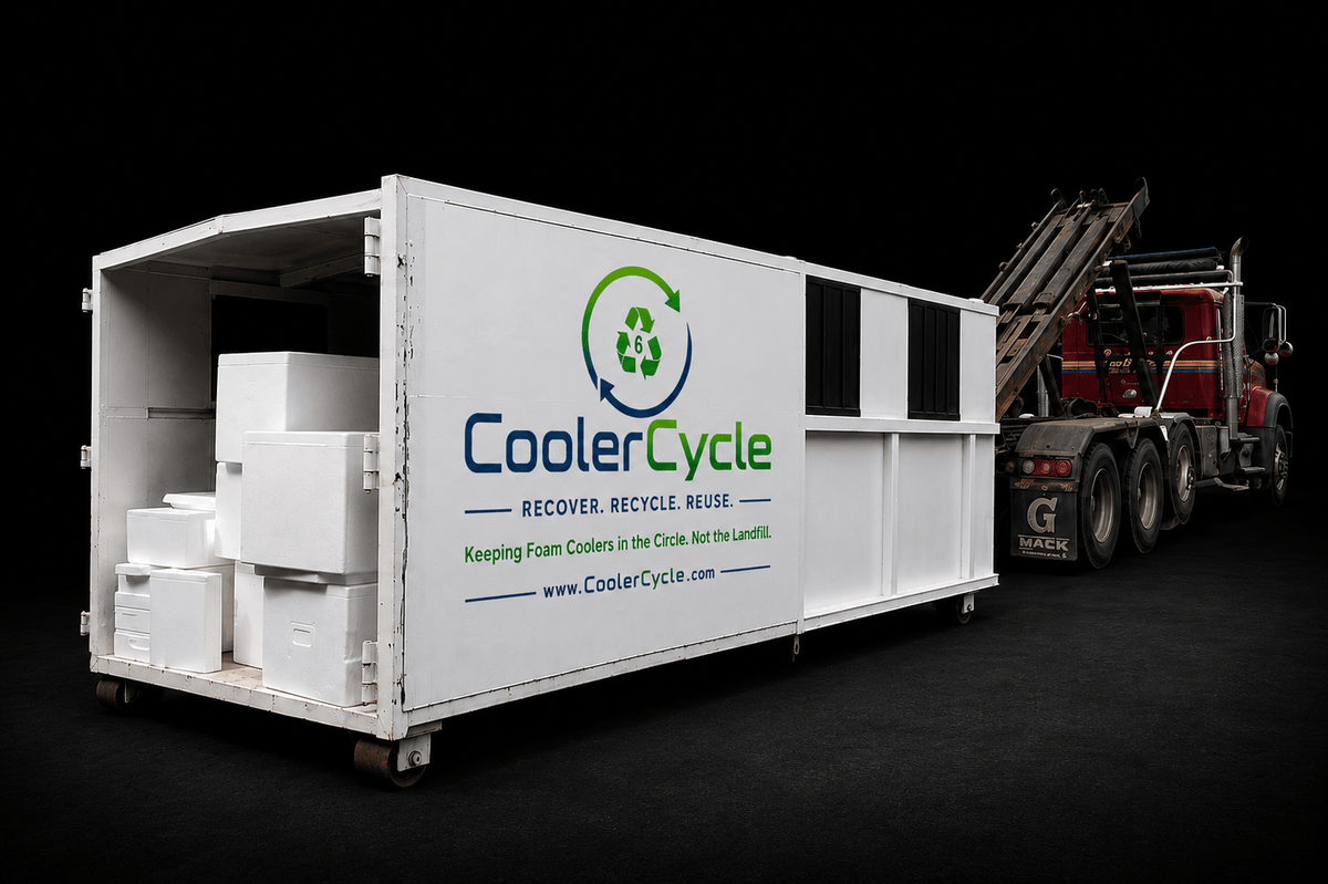 — Maria Gonzalez, Sustainability Coordinator “The team at Cooler Cycle is professional, reliable, and committed to sustainability. Their service helps us reduce landfill waste and promote reuse of materials.” Our clients trust Cooler Cycle to responsibly recycle thousands of foam coolers each year A complete collection and recycling service for foam coolers (also known as Styrofoam® coolers) using dedicated roll-off containers that transport collected coolers to recycling facilities, diverting them from landfills and returning the material to productive use.
