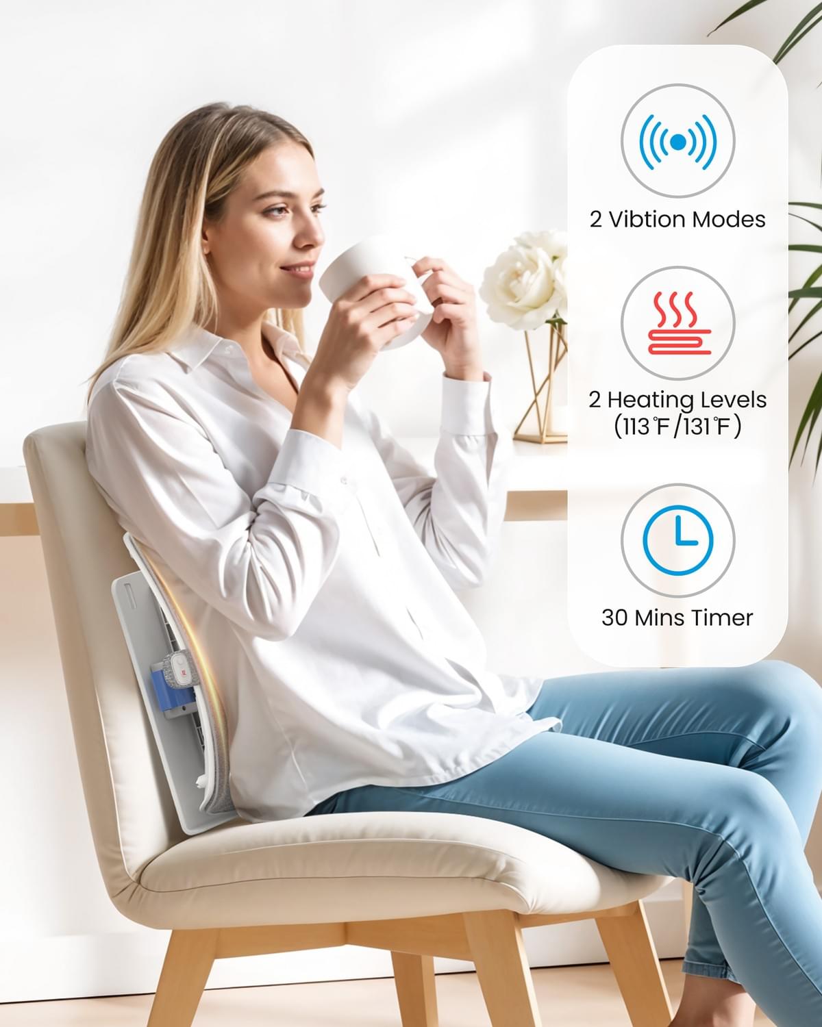 Vibration Lumbar Support Massager with Heat 