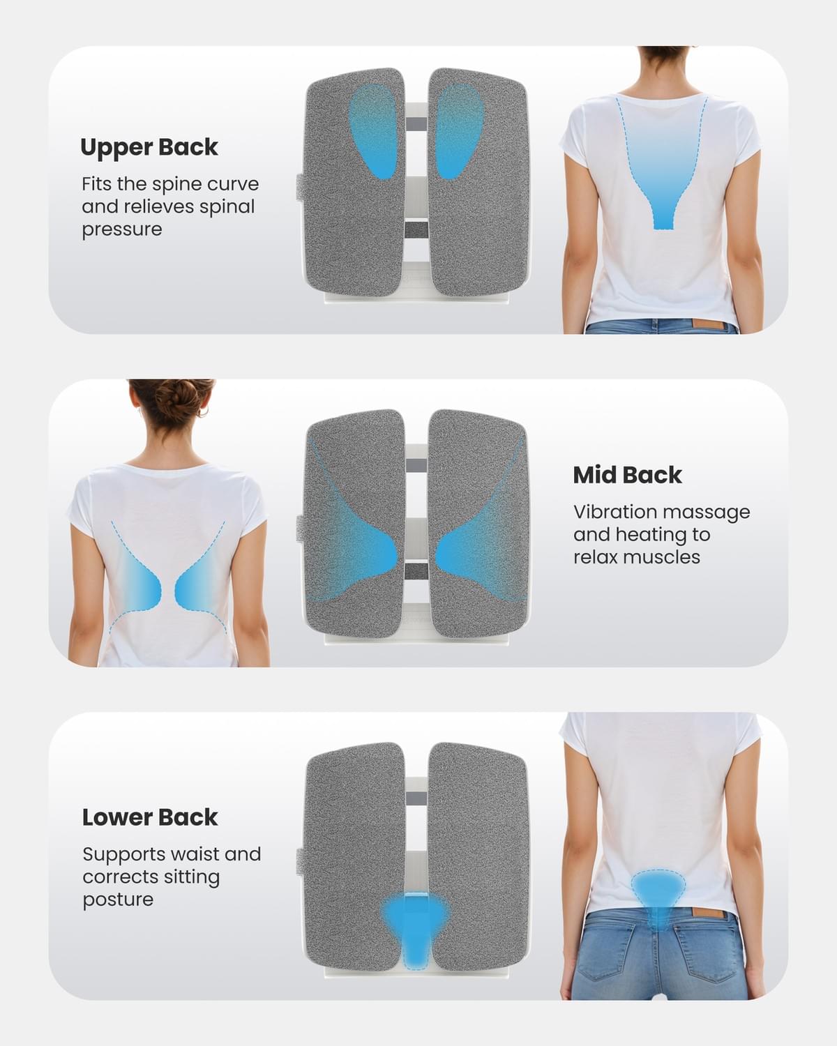 Vibration Lumbar Support Massager with Heat 