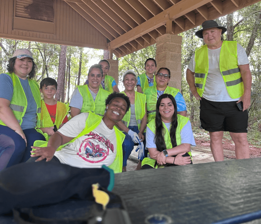 Members of Tobacco Free Seminole and Seminole SWAT pose for a photo during the park litter clean up event