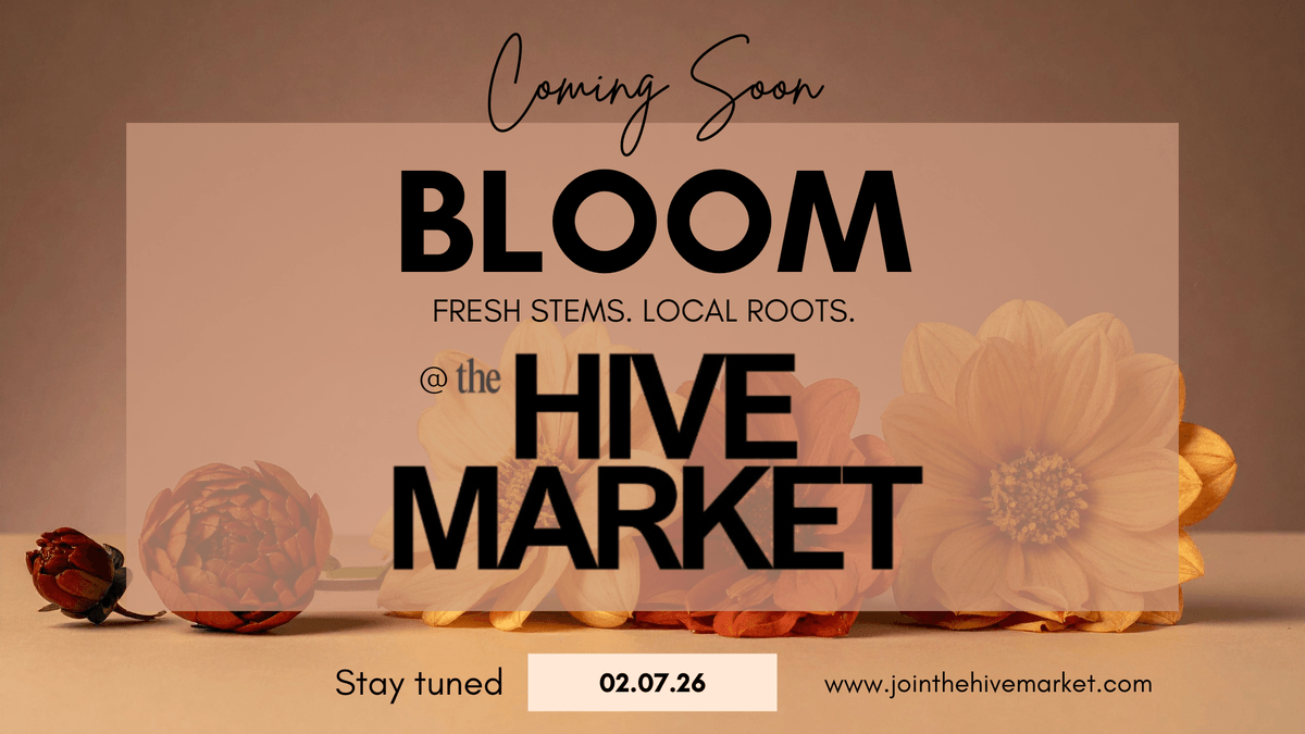 Join us in supporting local artists and discover unique creations at The Hive Market Celebrate Local Artistry and Community Site Name: The Hive Market
Domain (optional): hivecraftcocktails.com/thehivemarket or custom domain
Connected Brand: Hive Craft Cocktails
Platform: Strikingly
Goal: Celebrate local artists, promote community events, and invite vendor collaboration
Tagline: Join the Hive

🎨 Brand Style Guide
Color Palette:

Black (#000000)

White (#FFFFFF)

Accents: Walnut (rich wood), Linen (warm neutral)

Typography:

Headings: Playfair Display (or similar elegant serif)

Body: Inter (clean, professional sans-serif)

Tone:
Elevated, inviting, stylish, approachable
Think Magnolia Market meets artisan collective

📄 Page Layout & Content
1. HERO SECTION (Full-Screen Image)
Use uploaded hero image: “HIVE Market_Final_Ad (Website).png”

No text overlay needed — use built-in graphic from image

Add a centered or bottom-floating button: "Enter the Market" → scrolls to Welcome section

2. WELCOME SECTION
Text Block Title: Welcome to The Hive Market
Body Copy:

Rooted in Cheviot’s Dora District, The Hive Market brings together arti