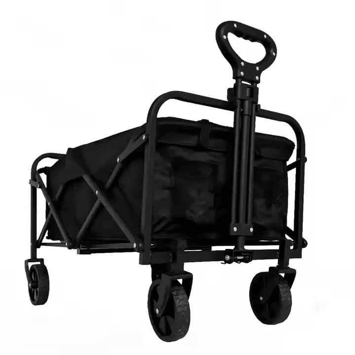 Folding Wagon Cart – Collapsible Utility Beach & Garden Trolley with Adjustable Handle & 360° Wheels