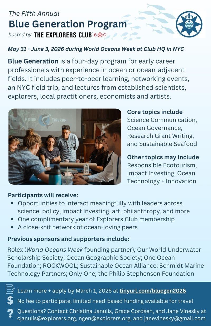 Blue Generation Program - Apply by March 1st