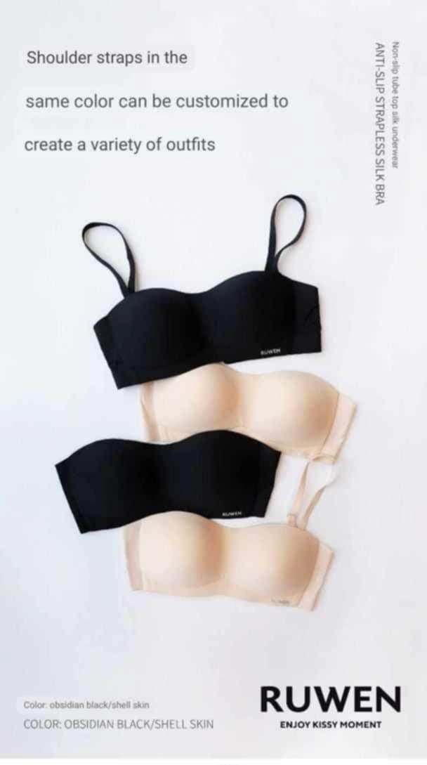 RuWen Anti-Slip Strapless Silk Bra