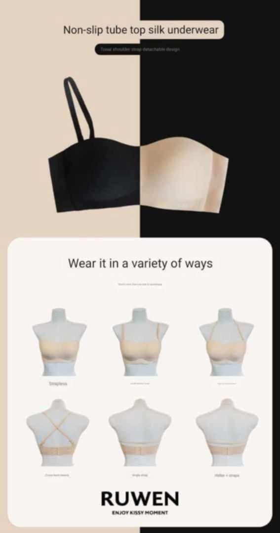 RuWen Anti-Slip Strapless Silk Bra