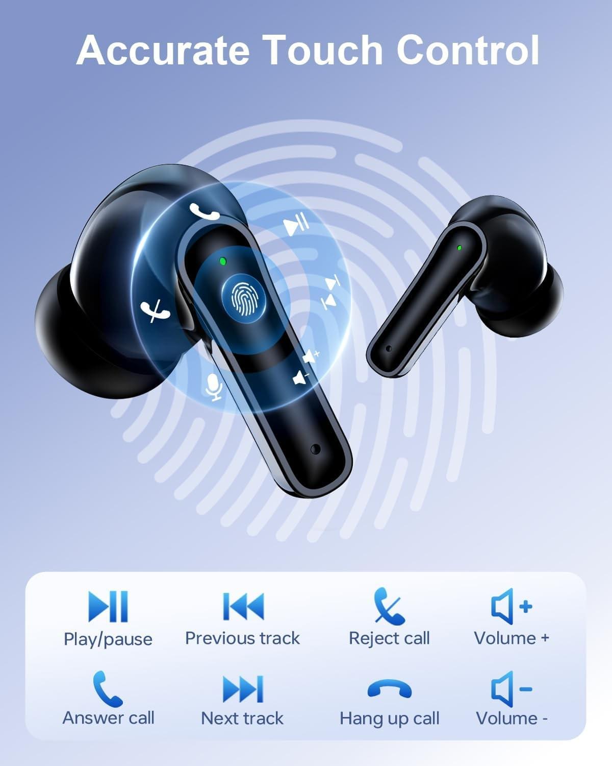 Wireless Earbuds Bluetooth Headphones, Ear Buds with Deep Bass, Power Display,