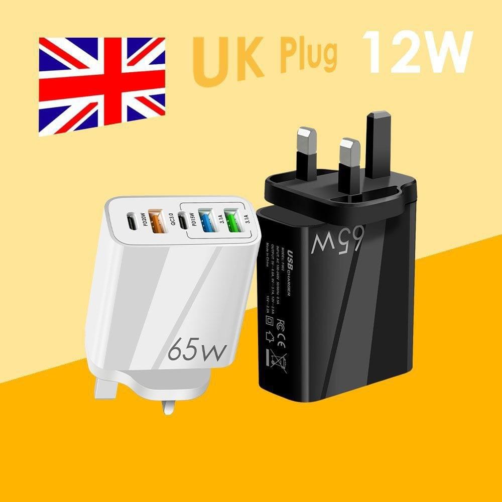 European USB C Charger Block, PD20W QC3.0 Fast Charging Multi Ports, 2 USB C 3 USB A Europe Plug 
