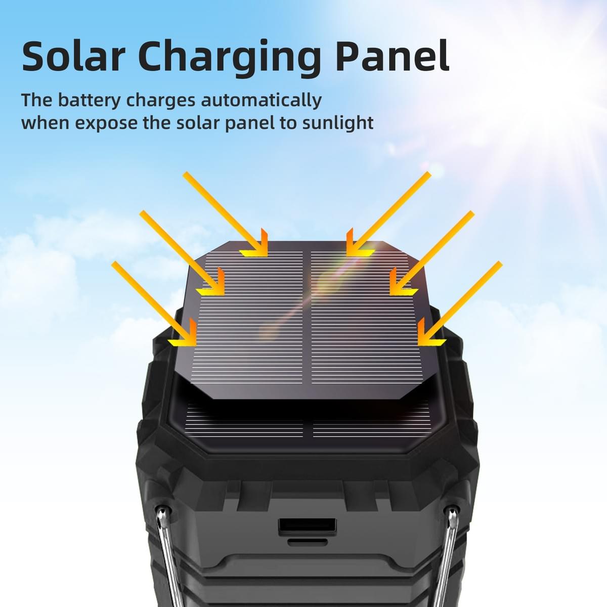 Rechargeable Camping Lantern Solar Lantern ABS Battery Powered LED for Power Outages