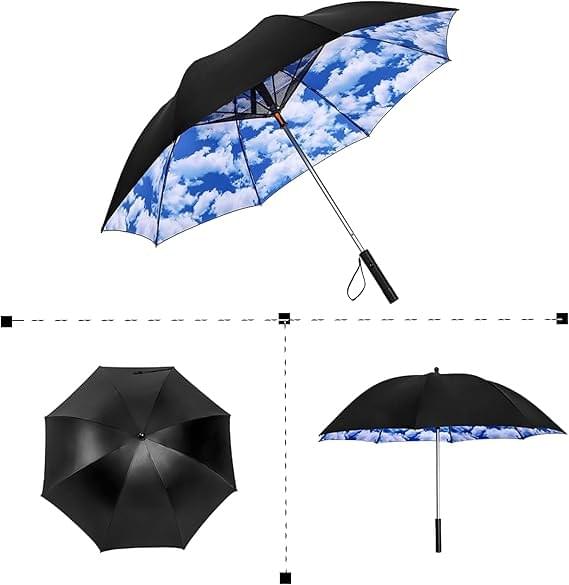 Umbrella with Fan and Mist Spray, 2025 upgraded UV Blocking Umbrella with Fan and Mister for Summer 