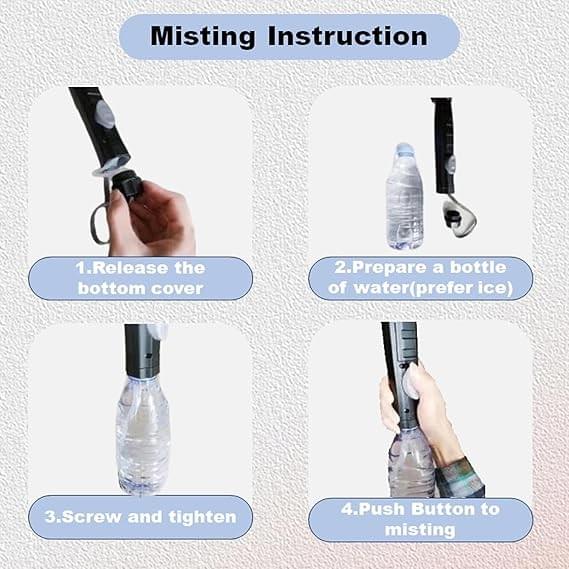 Umbrella with Fan and Mist Spray, 2025 upgraded UV Blocking Umbrella with Fan and Mister for Summer 