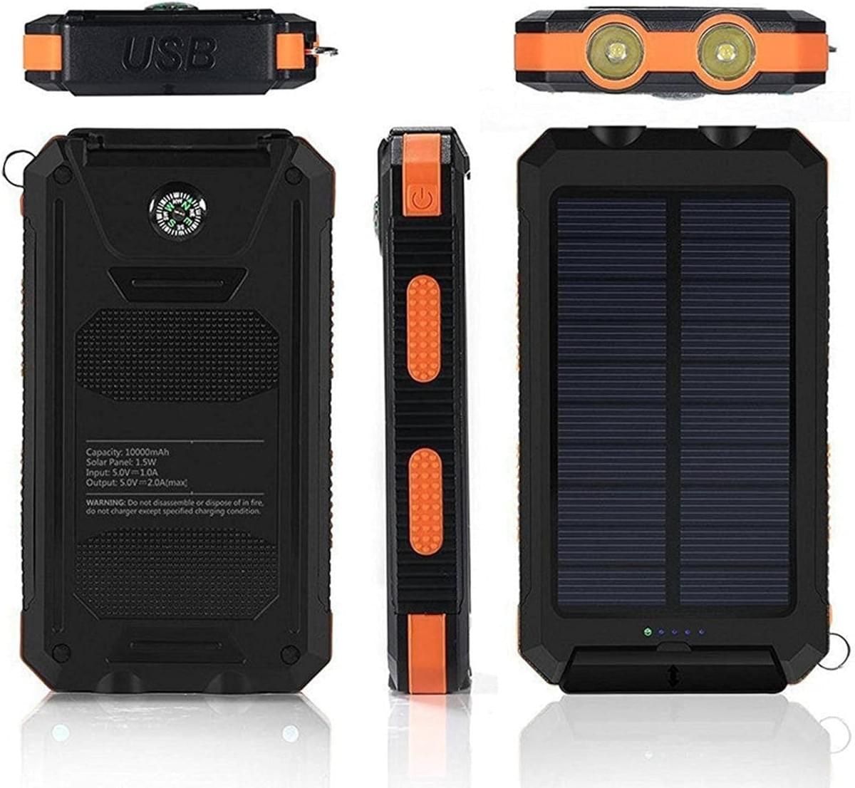 Solar Mobile Power 10000mah Compass Phone Solar Charging Treasure