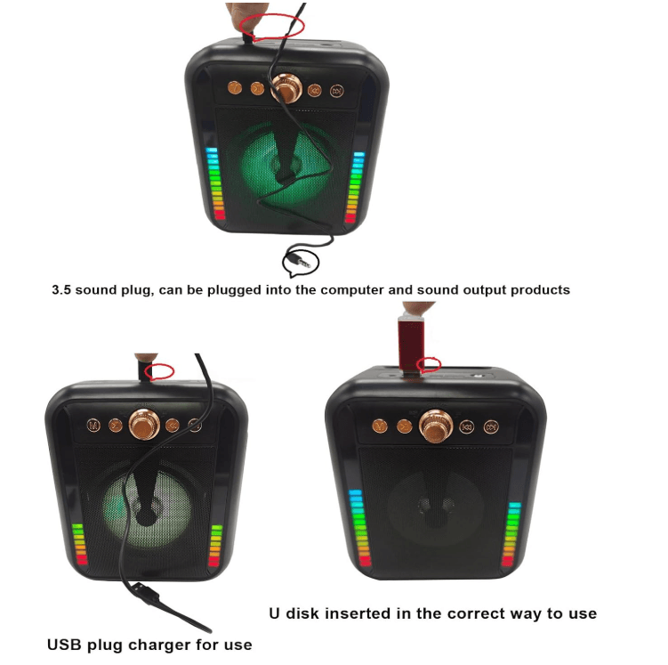 Mini Karaoke Machine for Kids, Adults, Portable Bluetooth Karaoke Speaker with Wireless Microphones 
