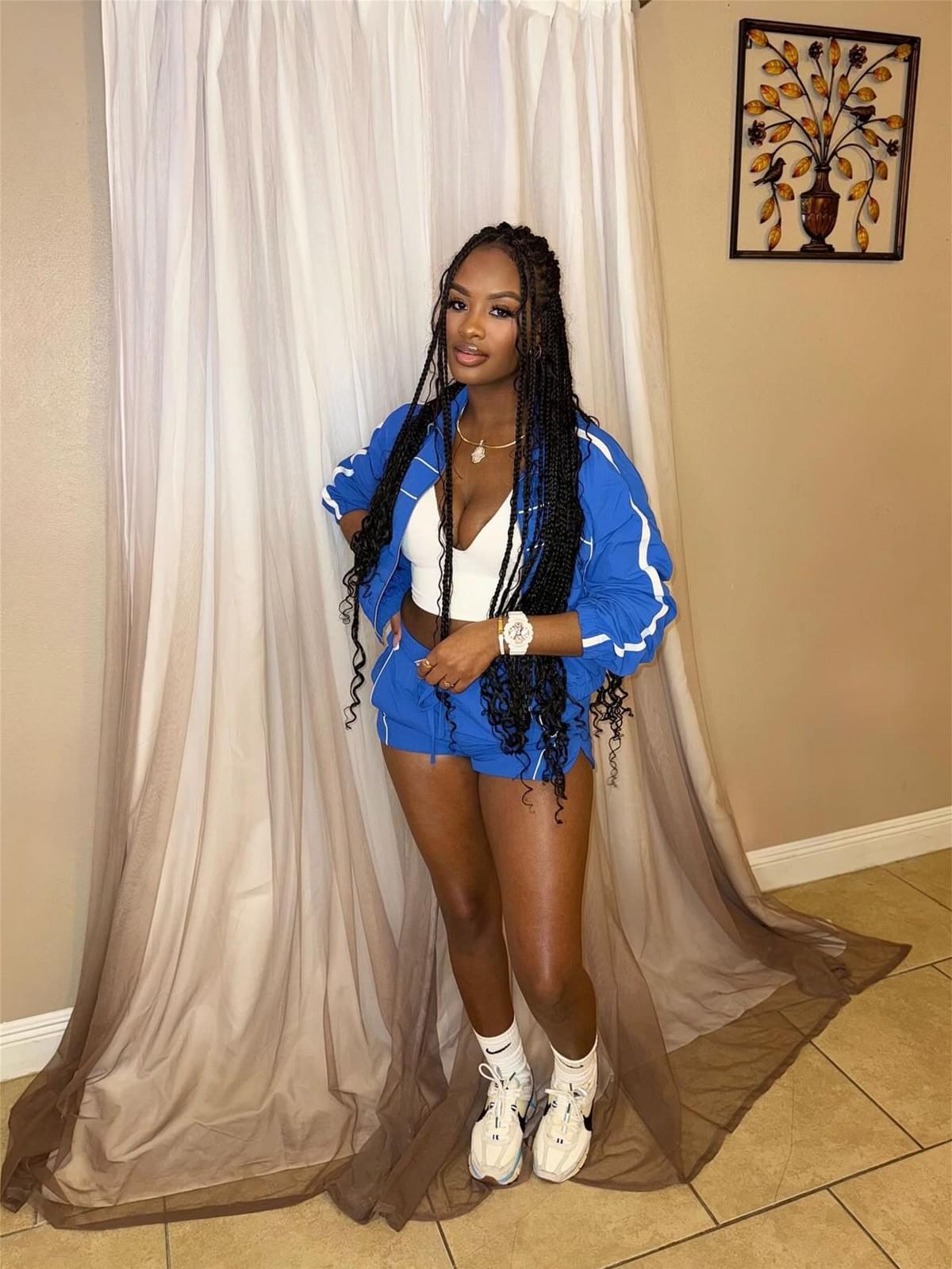 Women Fall Jacket Zipper Sport Long Sleeve Short Set
