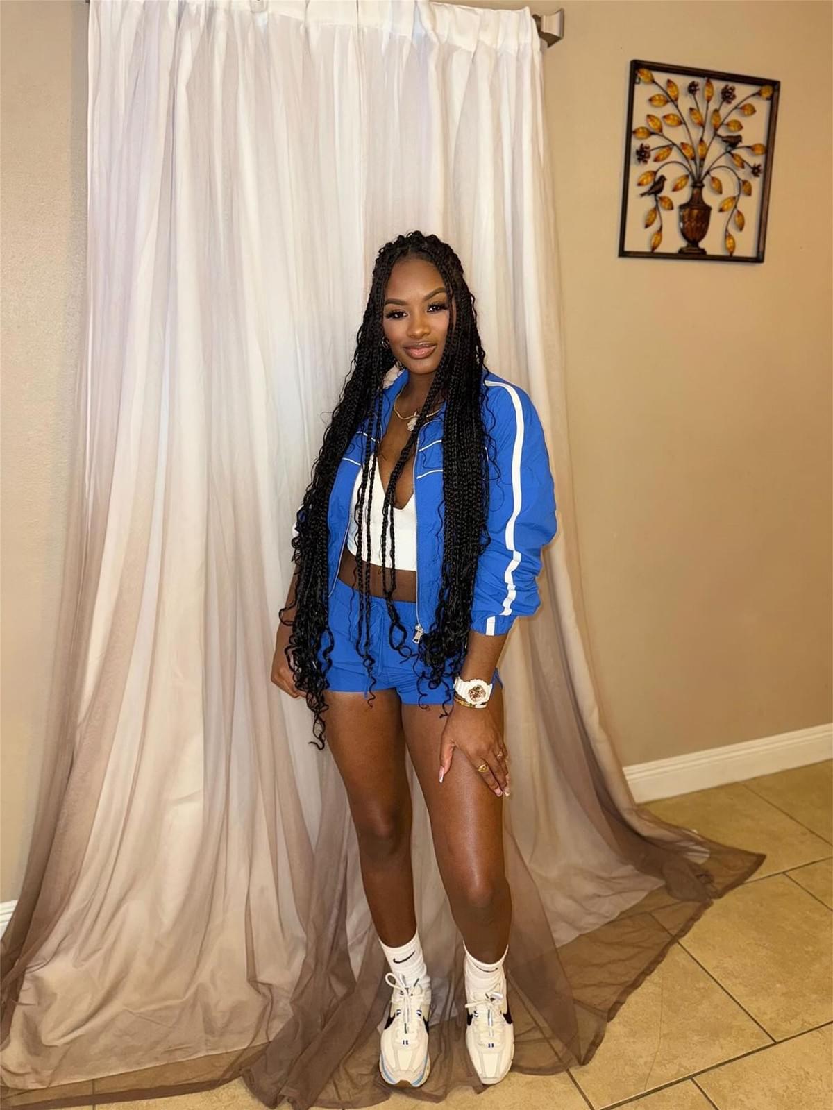 Women Fall Jacket Zipper Sport Long Sleeve Short Set