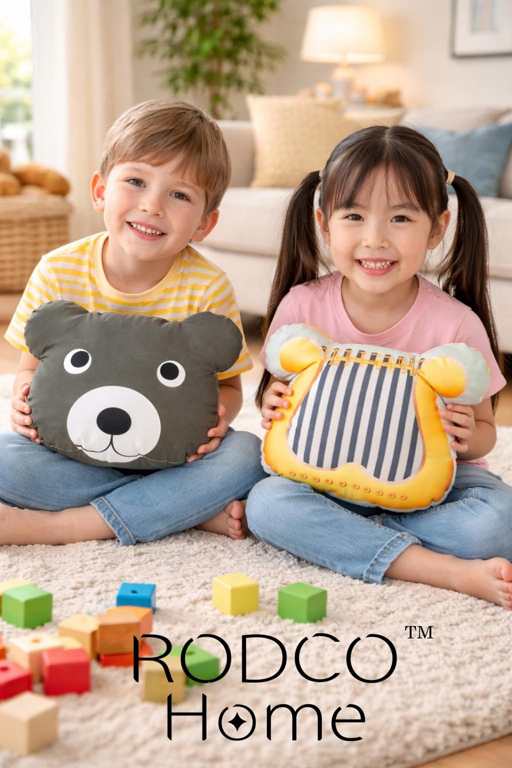 WiSofa 小熊與豎琴小抱枕