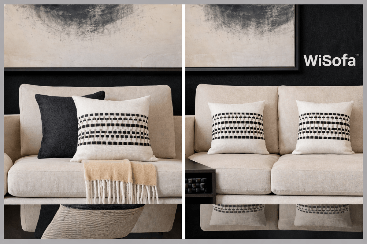 w【經典小香】香風白毛呢 - 45x45cm, 含1枕心 